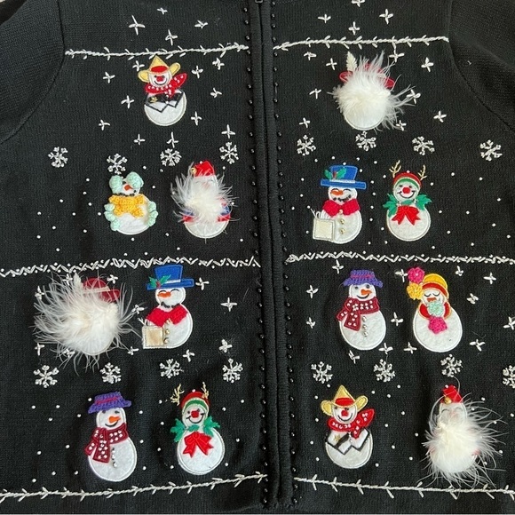 B.P Design Vintage Snowman Holiday Sweater Large - Picture 3 of 6
